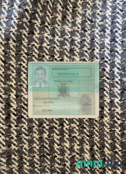 Zambia krajowa karta rejestracyjna fotowygląd szablon PSD